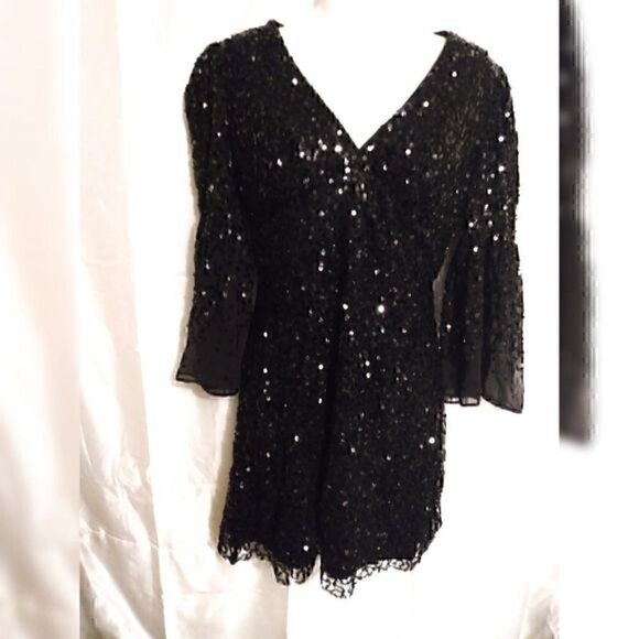 French Connection Womens Cellienne Sequined Cocktail and Party Dress 6 - Picture 5 of 16